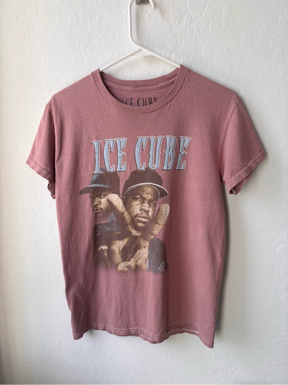 Ice Cube Graphic Crewneck T-Shirt - Dusty Rose